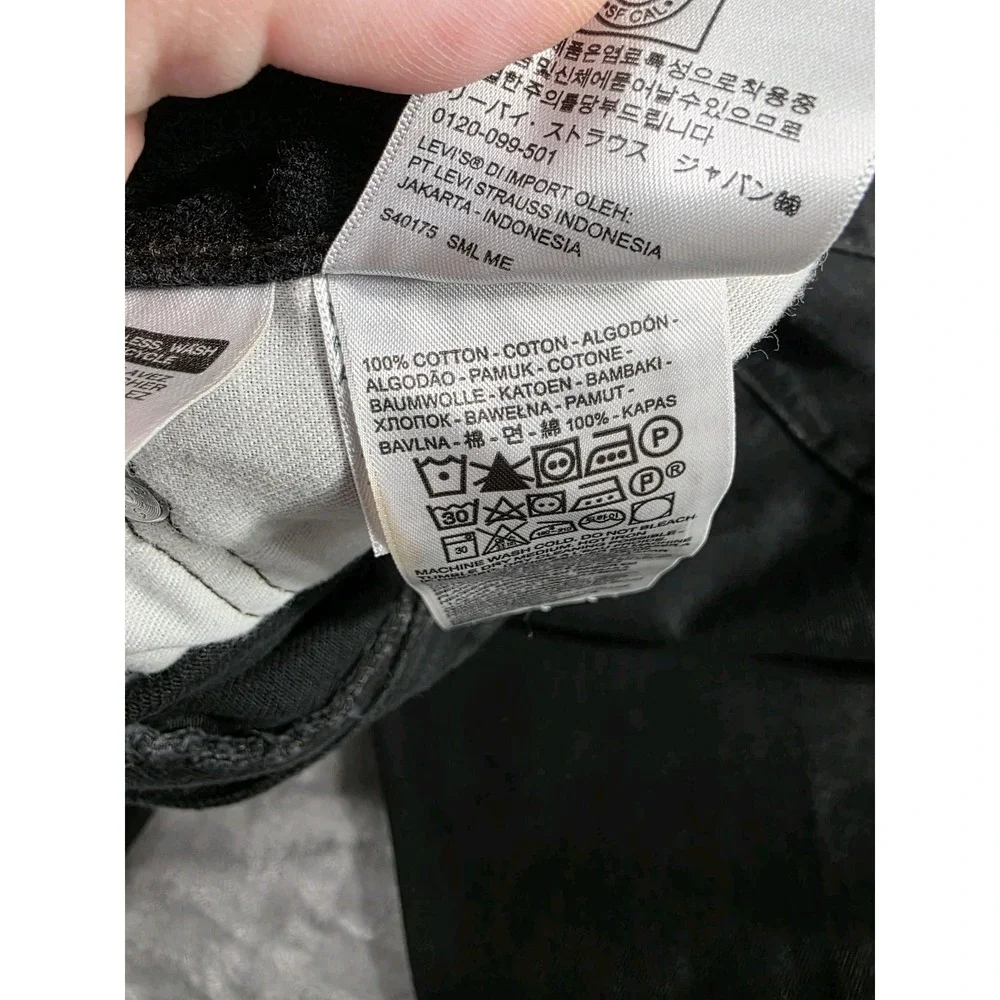 Levi's 505 Denim Jeans Mens‎ 40x32 Black Dark Wash Straight Leg
